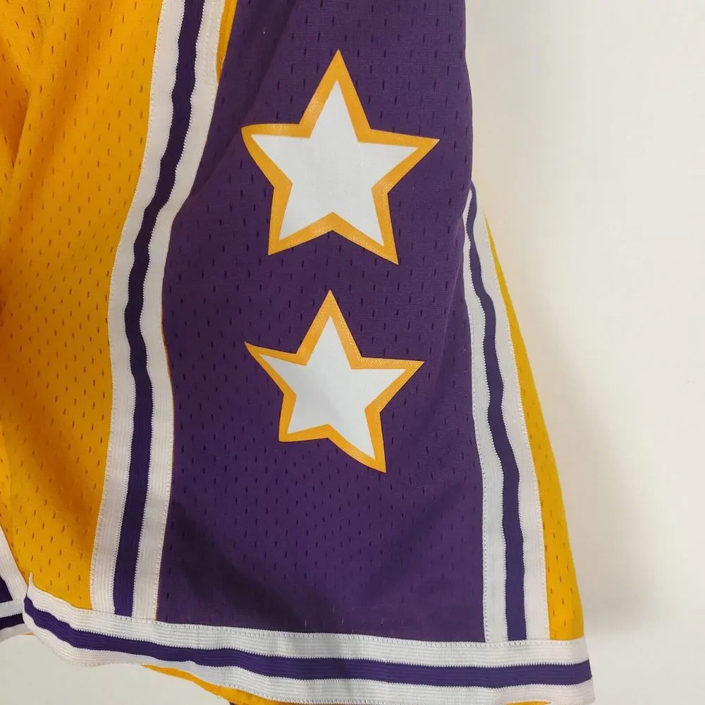 1972 NBA All-Star West Mitchell &‎ Ness Large Jersey Shorts Yellow Purple NWT